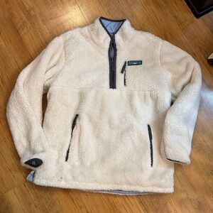 Lauren James Reversible Fleece Jacket Sz L Blue